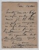 F&eacute;lix-Joseph Barrias - Carte-lettre autographe sign&eacute;e &agrave; F. Guesviller - 1884. F&eacute;lix-Joseph Barrias