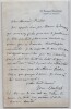 Jean Aubert - Lettre autographe sign&eacute;e &agrave; Risler - Mention de J. Henner - XIX&egrave;me. Jean Aubert