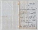 Jean Aubert - Lettre autographe sign&eacute;e &agrave; Risler - Mention de J. Henner - XIX&egrave;me. Jean Aubert