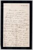 Georges Clairin - Lettre autographe sign&eacute;e - Mention Sarah Bernhardt - XIX&egrave;me. Georges Clairin