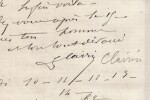 Georges Clairin - Lettre autographe sign&eacute;e - Mention Sarah Bernhardt - XIX&egrave;me. Georges Clairin