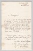 Henri Lehmann - Lettre autographe sign&eacute;e &agrave; Henri d'Orl&eacute;ans, duc d'Aumale - 1880. Henri Lehmann