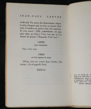 La Putain respectueuse (Pièce en un acte et deux tableaux). Jean-Paul Sartre