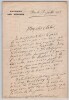Lettre autographe sign&eacute;e - Clovis Hugues &agrave; son ami L&eacute;on Cladel - 1883. Clovis Hugues