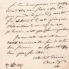 &Eacute;tienne Arnal - Lettre autographe sign&eacute;e au dramaturge M&eacute;lesville - 1845. &Eacute;tienne Arnal
