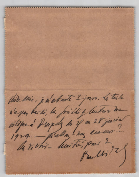 Paul Vidal - Lettre autographe sign&eacute;e - D&eacute;placement professionnel - 1924. Paul Vidal