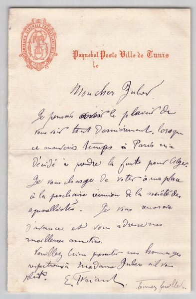 &Eacute;mile Friant - Lettre autographe sign&eacute;e, Procuration pour voter en son nom - XIX. &Eacute;mile Friant