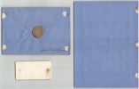 Louise Abbema - Lot lettre, enveloppe & carte de visite autographes sign&eacute;es - 1896. Louise Abbema