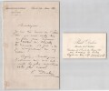 Paul Dubois, Lettre & carte de visite autographes sign&eacute;es - Henri d'Orl&eacute;ans 1880. Paul Dubois