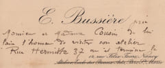 Ernest Bussi&egrave;re - Carte de visite autographe - Monument du Souvenir Fran&ccedil;ais. Ernest Bussi&egrave;re