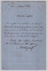 Jean-Baptiste Boussingault - Lettre autographe sign&eacute;e - Excuse de s&eacute;ance - 1865. Jean-Baptiste Boussingault