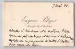 Eug&egrave;ne Peligot - Carte de visite autographe sign&eacute;e - 7 mai 1883. Eug&egrave;ne Peligot