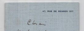 J.-H. Rosny a&icirc;n&eacute; - Lettre autographe sign&eacute;e &agrave; Mme Victor Margueritte - XX&egrave;me. J.-H. Rosny a&icirc;n&eacute;