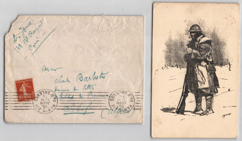 Lucien Jonas - Carte postale autographe sign&eacute;e avec enveloppe - Charles Barbet. Lucien Jonas