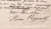 Henri Regnault - Lettre autographe sign&eacute;e r&eacute;clamant l'envoi imm&eacute;diat d'un piano. Henri Regnault