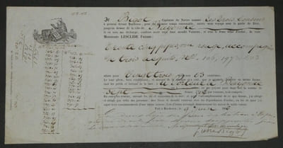 Ensemble de 5 connaissements Maritimes - Vin rouge, Vermouth et Rhum - Bordeaux, Hambourg, Abbeville, Marseille, Bayonne et Sydney - 1846