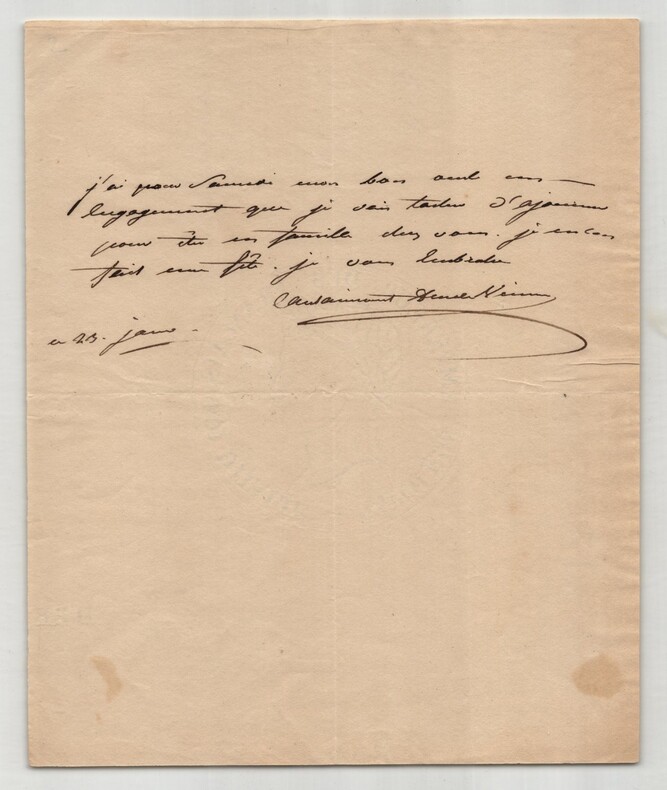 Armand de Caulaincourt - Lettre autographe sign&eacute;e - Billet amical - 1807. Armand de Caulaincourt
