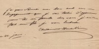 Armand de Caulaincourt - Lettre autographe sign&eacute;e - Billet amical - 1807. Armand de Caulaincourt