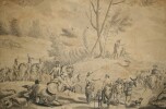 Swebach-Desfontaines (Fin XVIII), Suiveur de - Sc&egrave;ne anim&eacute;e de cavaliers et paysans. Swebach-Desfontaines (suiveur de)