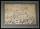 Swebach-Desfontaines (Fin XVIII), Suiveur de - Sc&egrave;ne anim&eacute;e de cavaliers et paysans. Swebach-Desfontaines (suiveur de)