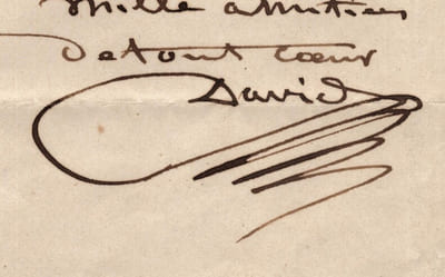 David d'Angers - Lettre autographe signée - Sculpture médaillon bronze - 1846