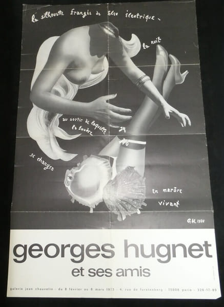 Affiche Originale - Georges Hugnet et ses amis - Surr&eacute;alisme - Galerie Chauvelin - 1973. Georges Hugnet