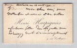 Henri Harpignies - Carte de visite autographe sign&eacute;e - L&eacute;gion d'honneur - 1901. Henri Harpignies