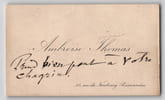 Ambroise Thomas, Carte de visite autographe - Mots de condol&eacute;ances - XIXe si&egrave;cle. Ambroise Thomas