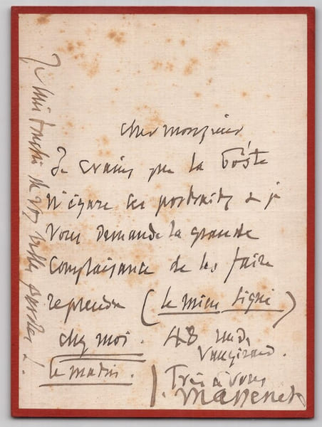 Jules Massenet - Lettre autographe sign&eacute;e - Envoi de portraits - XIXe-XXe s.. Jules Massenet