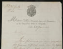 Mme Collin, Fournisseur Reine de Westphalie - L.A.S. au banquier Fould - 1809. Mme Collin
