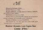 Eug&egrave;ne Bure - Faire-part de d&eacute;c&egrave;s annot&eacute; - Fils naturel de Napol&eacute;on III - 1910. Eug&egrave;ne Bure