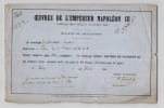 S&eacute;nateurs Second Empire - 2 bulletins sign&eacute;s (Larabit, Duc de Padoue) - 1854. Larabit, Marie-Denis ; Arrighi de Casanova, Ernest (Duc de Padoue)