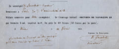 S&eacute;nateurs Second Empire - 2 bulletins sign&eacute;s (Larabit, Duc de Padoue) - 1854. Larabit, Marie-Denis ; Arrighi de Casanova, Ernest (Duc de Padoue)