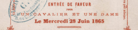 Billet d'invitation - Jardin des Fleurs Champs-&Eacute;lys&eacute;es - F&ecirc;te de nuit - 1865. Jardin des Fleurs