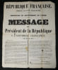 Louis-Napol&eacute;on Bonaparte - Affiche officielle - Message du 31 octobre 1849. Louis-Napol&eacute;on Bonaparte
