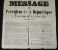 Louis-Napol&eacute;on Bonaparte - Affiche officielle - Message du 31 octobre 1849. Louis-Napol&eacute;on Bonaparte
