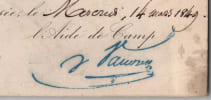Vaudrey - Aide de camp sign&eacute; - Invitation Palais &Eacute;lys&eacute;e - Prince-Pr&eacute;sident 1849. Vaudrey