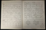 Partition manuscrite Jo Moutet & Tapuscrit Alstone - Archives Andr&eacute; Claveau. Jo Moutet, Alex Alstone, Camille Ducray, Louis Poterat