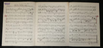 Partition manuscrite & Paroles &laquo; Qu'en pensez-vous &raquo; - Archives Andr&eacute; Claveau. Max Fran&ccedil;ois (paroles) / Louis Ferrari (musique)