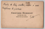 &Eacute;douard Herriot - Carte autographe sign&eacute;e - Laissez-passer de conf&eacute;rence - XXe. &Eacute;douard Herriot