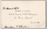 Comte A. Clary - Carte de visite - Prince Imp&eacute;rial, Camden Place - 1876. Comte A. Clary