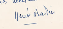 Herv&eacute; Bazin - Carte autographe sign&eacute;e - Grave accident et maison de repos - XXe si&egrave;cle. Herv&eacute; Bazin