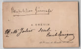 Alfred Gr&eacute;vin & &Eacute;mile Guigues - Carte-billet, r&eacute;p&eacute;tition g&eacute;n&eacute;rale - c.1867-1892. Alfred Gr&eacute;vin & &Eacute;mile Guigues