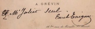 Alfred Gr&eacute;vin & &Eacute;mile Guigues - Carte-billet, r&eacute;p&eacute;tition g&eacute;n&eacute;rale - c.1867-1892. Alfred Gr&eacute;vin & &Eacute;mile Guigues