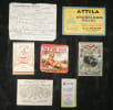 Lot 6 cartons publicit&eacute; anciens - Vionnet, Attila, Menier, image pieuse. 