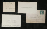 Lot 19 cartes autographes - Bonaparte, Breguet, Weiss, G-Duc Alexis, Barr&egrave;s. Bonaparte, Breguet, Weiss, Grand-Duc Alexis, Barr&egrave;s