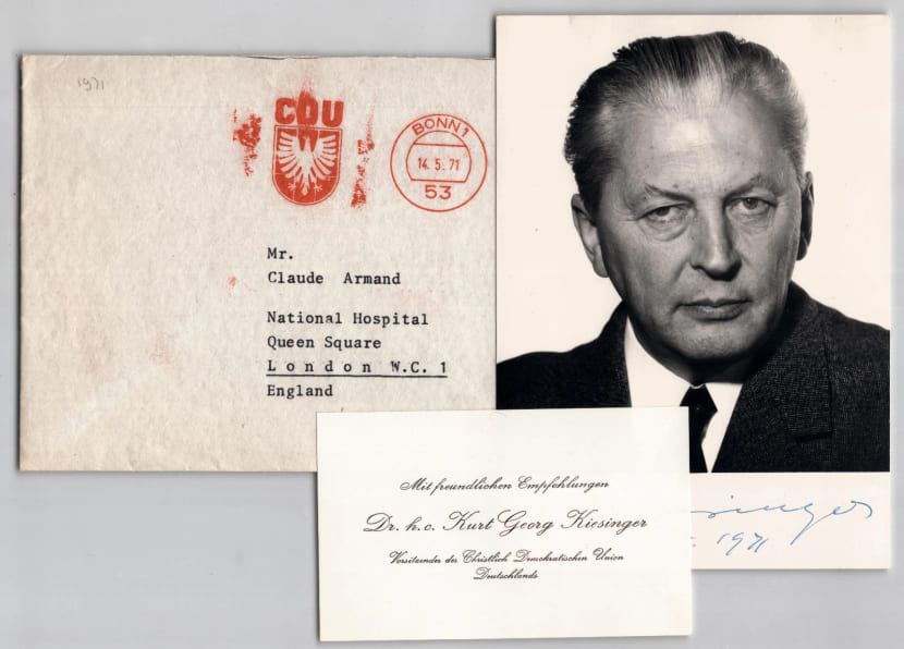 Kurt Georg Kiesinger - Photographie d&eacute;dicac&eacute;e sign&eacute;e - Chancelier RFA - 1971. Kurt Georg Kiesinger
