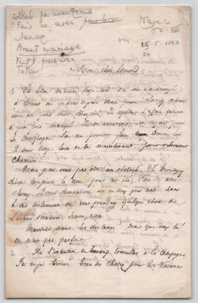 &Eacute;mile de Najac - Lettre autographe sign&eacute;e - Projet th&eacute;&acirc;tral - 1860. &Eacute;mile de Najac