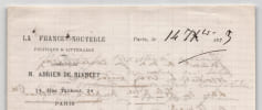 Adrien de Riancey - 2 L.A.S. - La France Nouvelle, crise du journal - 1873. Adrien de Riancey