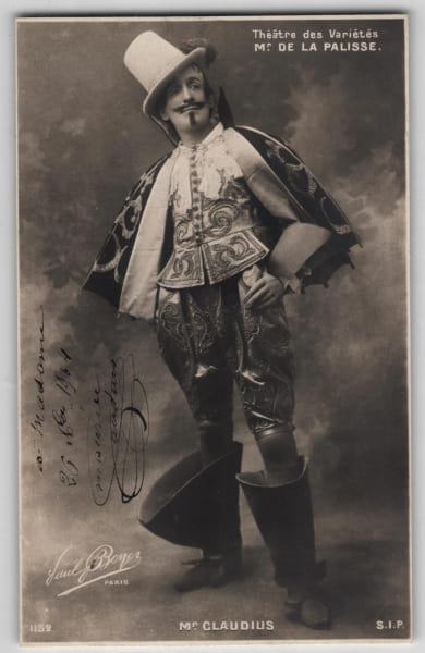 Claudius, acteur comique - Carte-photo d&eacute;dicac&eacute;e sign&eacute;e — Th&eacute;&acirc;tre Vari&eacute;t&eacute;s, 1904. Claudius
